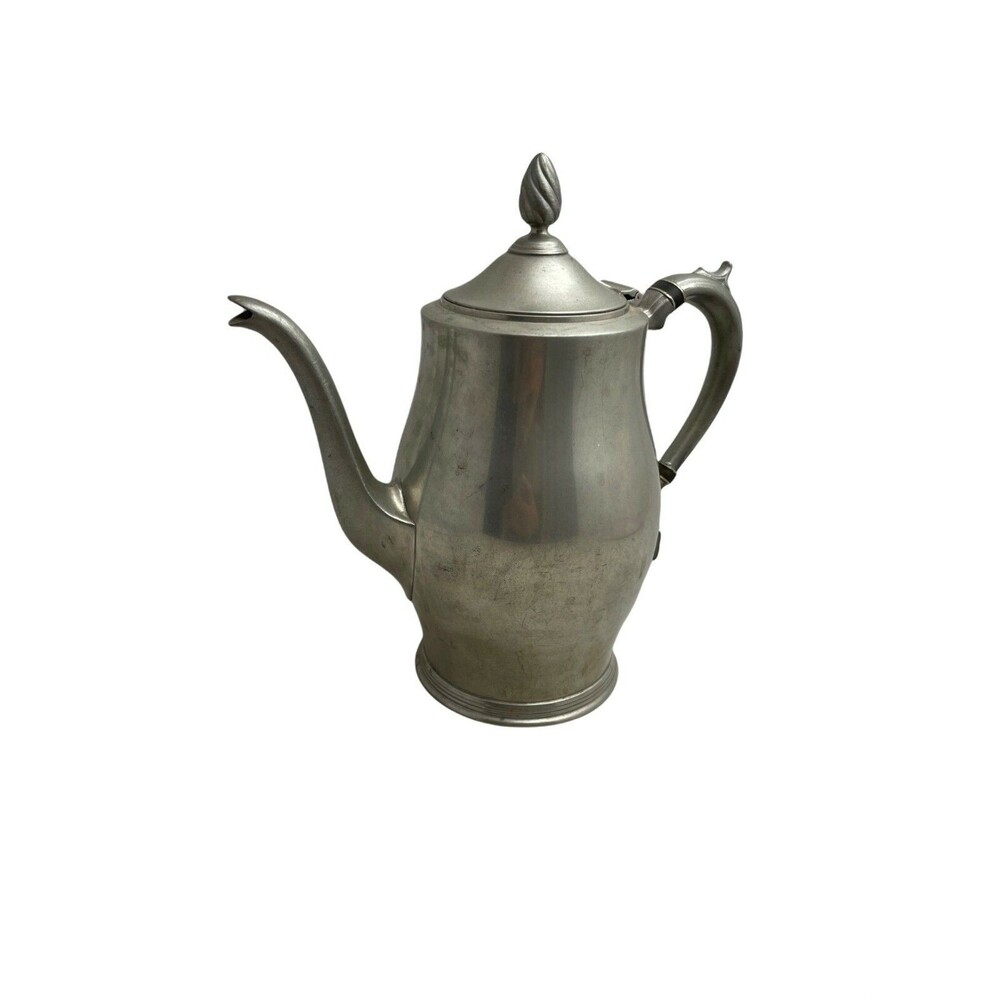 Plymouth K S Pewter Teapot Hinged Lid Made in USA